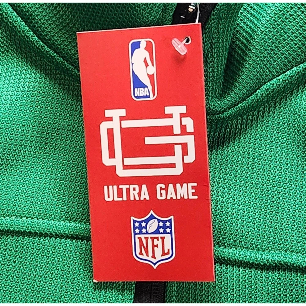 Boston Celtics Jacket Mens Medium Green 1/4 Zip Pullover Textured NBA Ultra Game